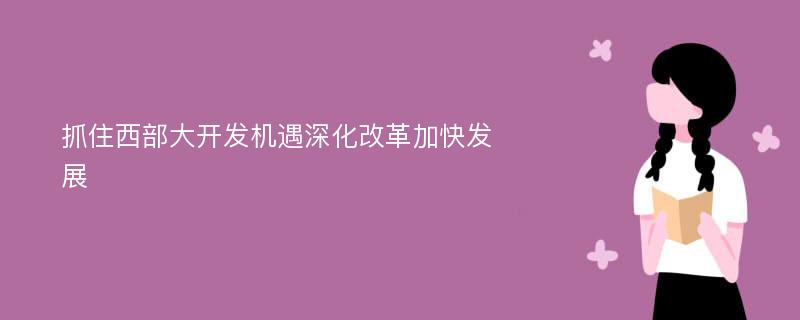 抓住西部大開發(fā)機遇深化改革加快發(fā)展