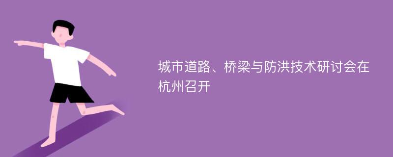 城市道路、橋梁與防洪技術研討會在杭州召開