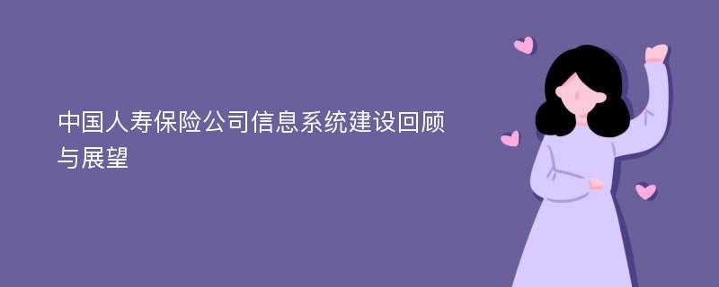 中國人壽保險公司信息系統(tǒng)建設(shè)回顧與展望