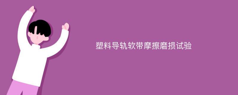 塑料導(dǎo)軌軟帶摩擦磨損試驗