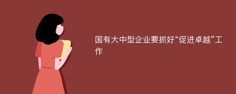 國(guó)有大中型企業(yè)要抓好“促進(jìn)卓越”工作