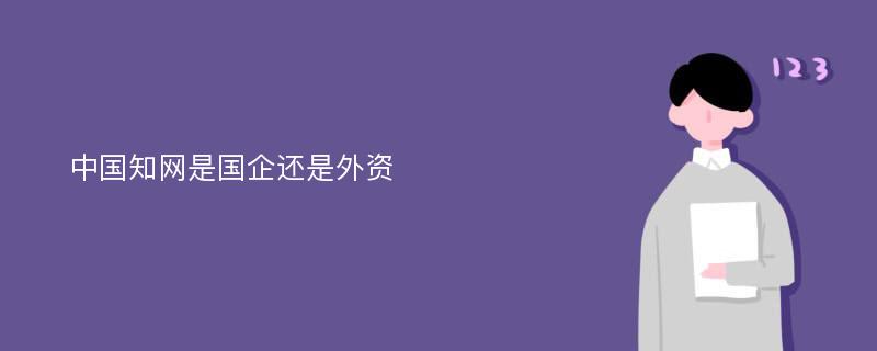 中國(guó)知網(wǎng)是國(guó)企還是外資